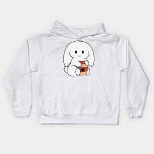 White Bunny Coffee Kids Hoodie